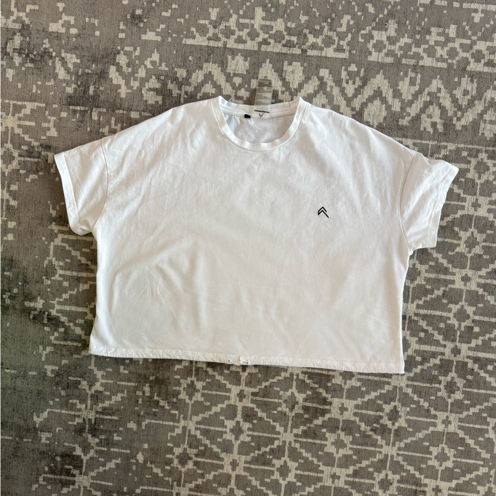 Oner Active Women's White Cropped Tee with Minimal Logo